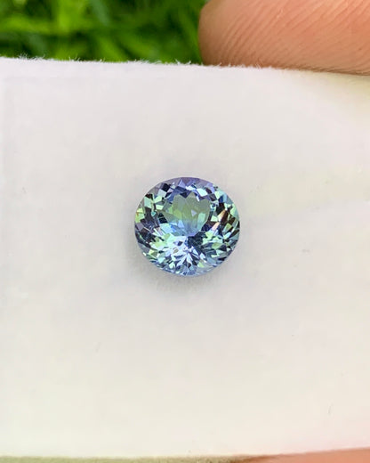 Natural Bi Color Tanzanite 1.16 Carat 6.5x6.5 MM Round Shape Faceted Gemstone