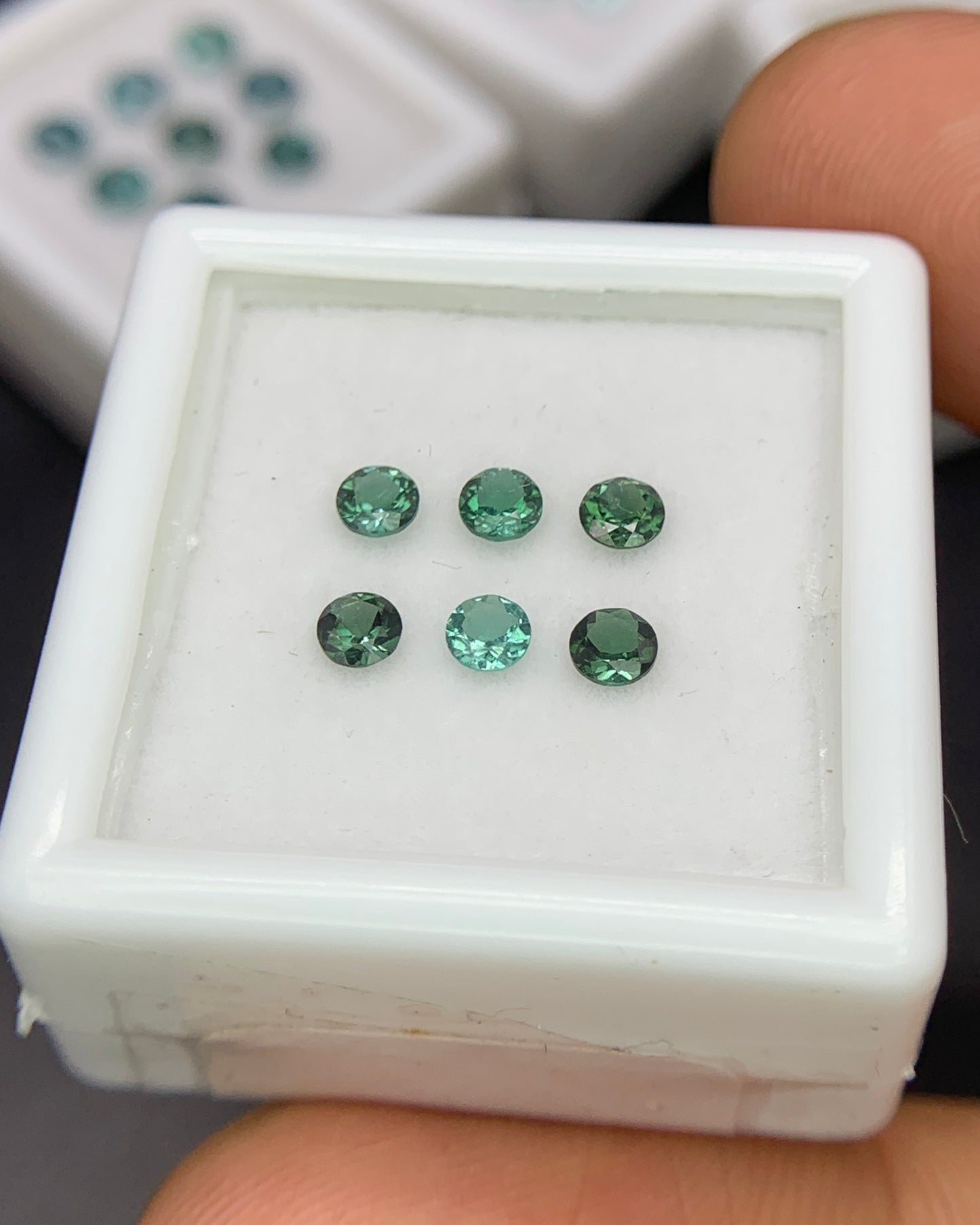 Natural Indicolite Tourmaline Lot 0.57 Carat 3x3 MM Round Shape Faceted Gemstone 6 Piece Lot 