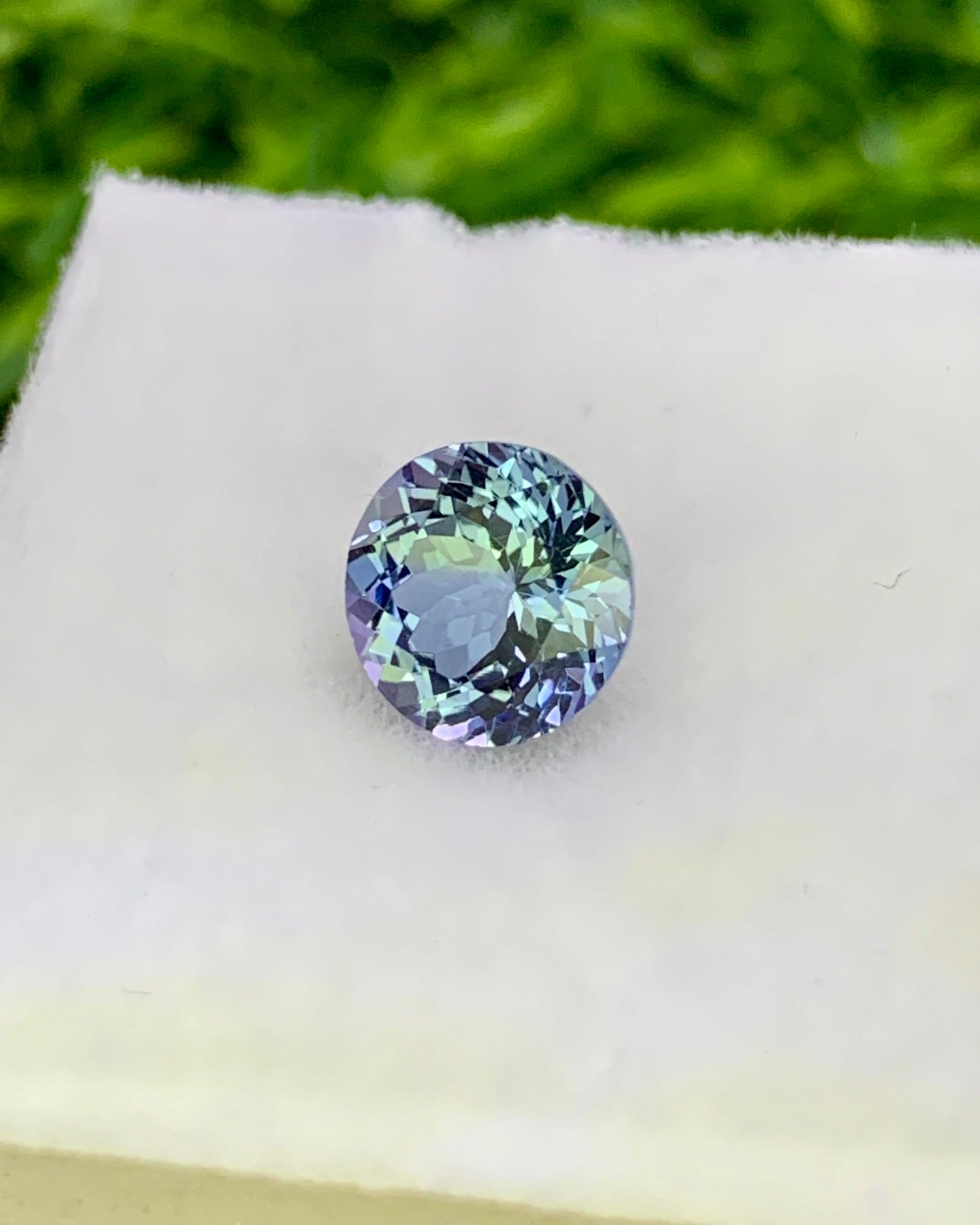 Natural Bi Color Tanzanite 1.16 Carat 6.5x6.5 MM Round Shape Faceted Gemstone