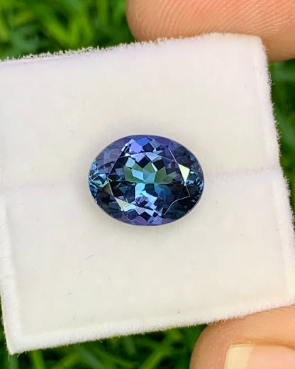 Natural Bi Color Tanzanite 2.50 Carat 9.6x7.6 MM Oval Shape Faceted Gemstone