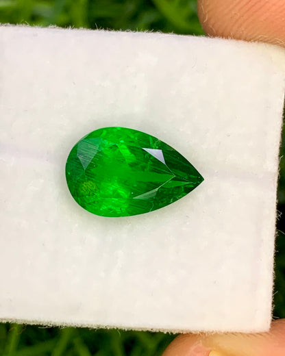 Natural Tsavorite 2.79 Carat 11.5x7.5 MM Pear Shape Faceted Gemstone