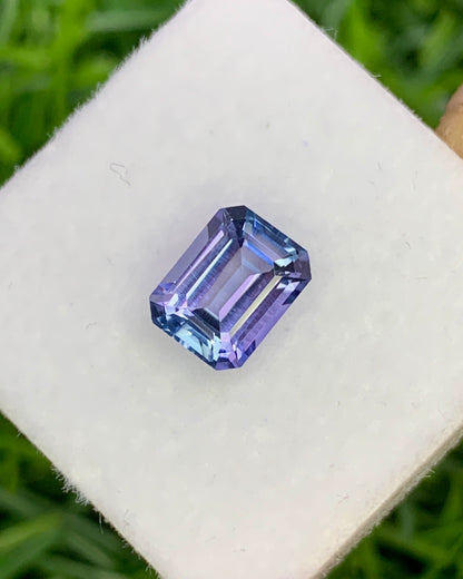 Natural Bi Color Tanzanite 1.59 Carat 7.4x5.7 MM Octagon Shape Faceted Gemstone