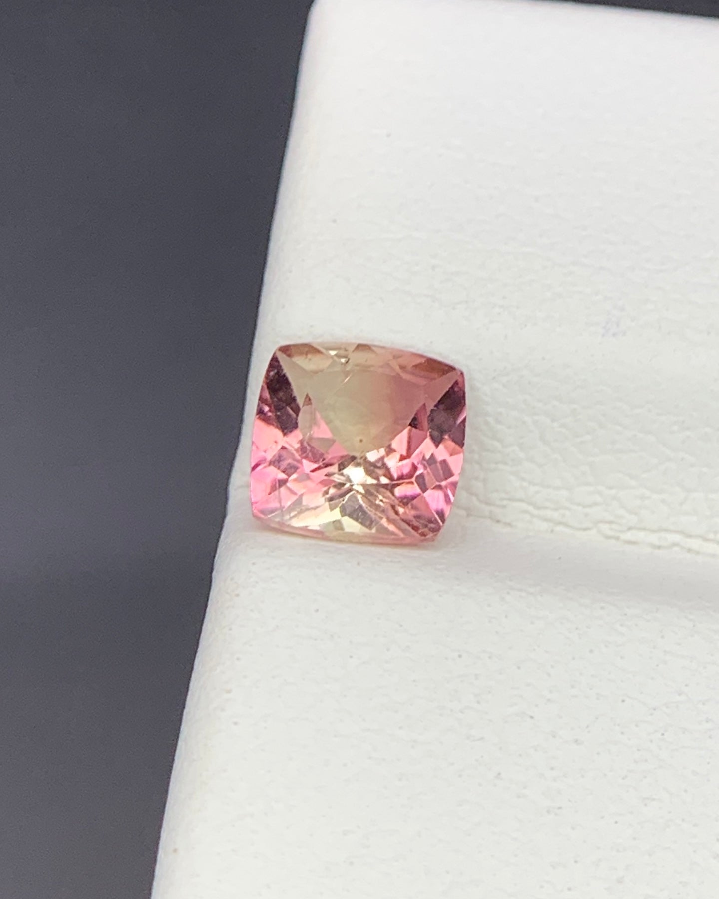 Natural Bi Color Tourmaline 0.94 Carat 6x6 MM Cushion Shape Faceted Gemstone