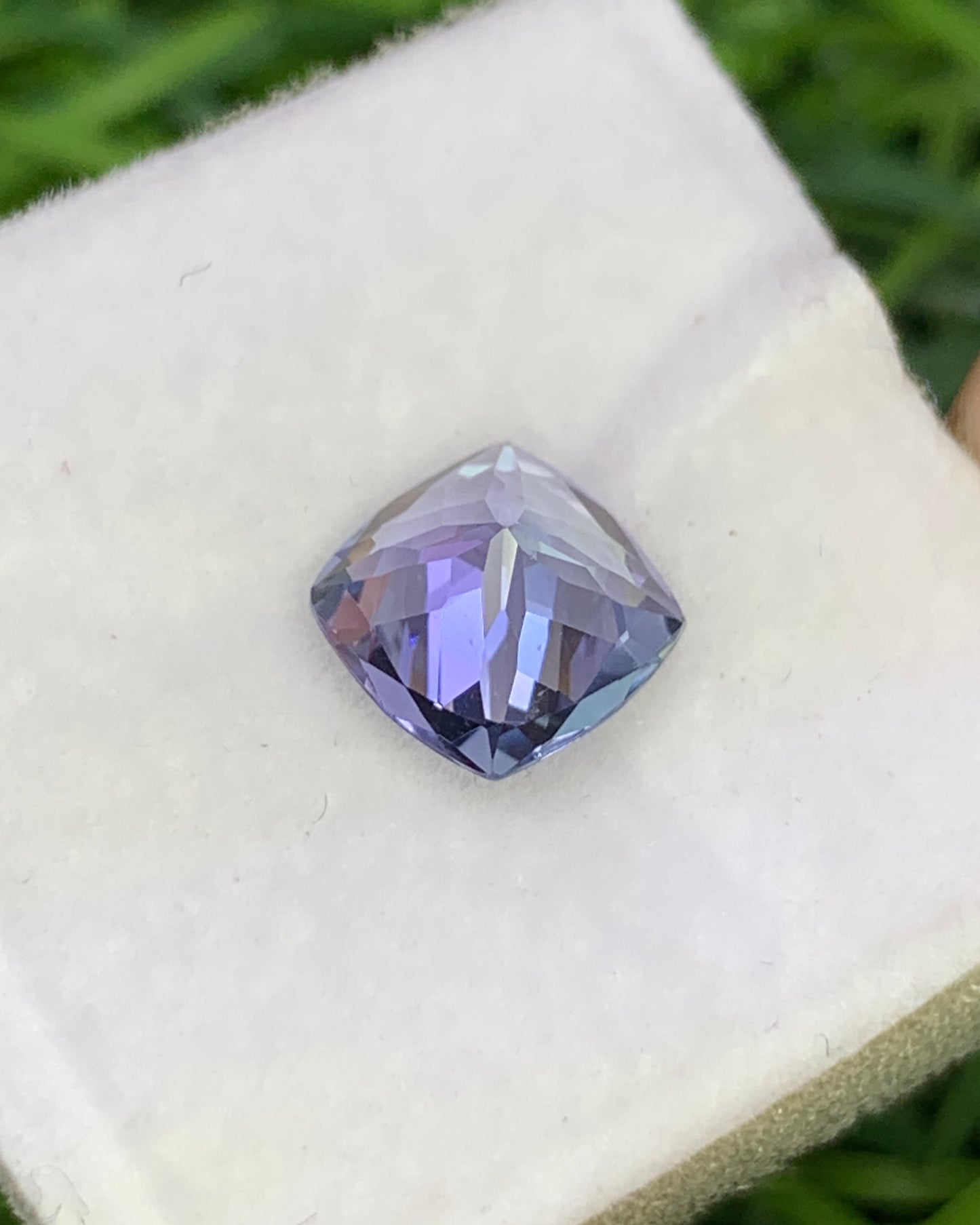 Natural Bi Color Tanzanite 1.24 Carat 6.5x6.5 MM Cushion Shape Faceted Gemstone