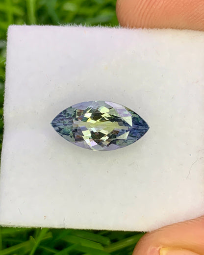 Natural Bi Color Tanzanite 2.19 Carat 12.1x6.2 MM Marquise Shape Faceted Gemstone