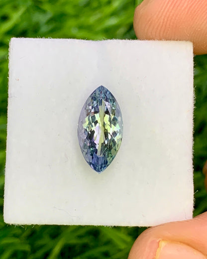 Natural Bi Color Tanzanite 2.19 Carat 12.1x6.2 MM Marquise Shape Faceted Gemstone