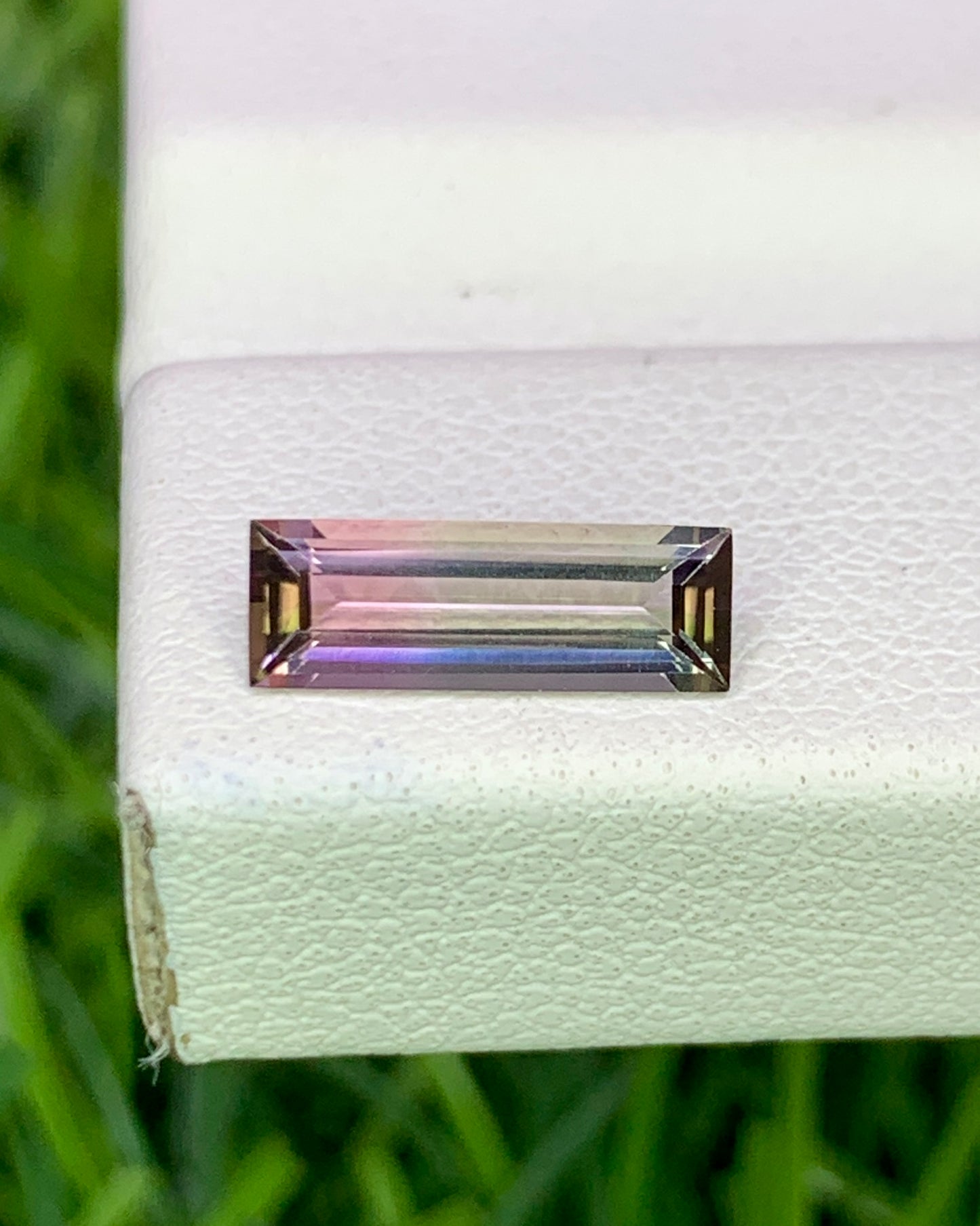 Natural Bi Color Tourmaline 0.61 Carat 9.5x3.4 MM Baguette Shape Faceted Gemstone