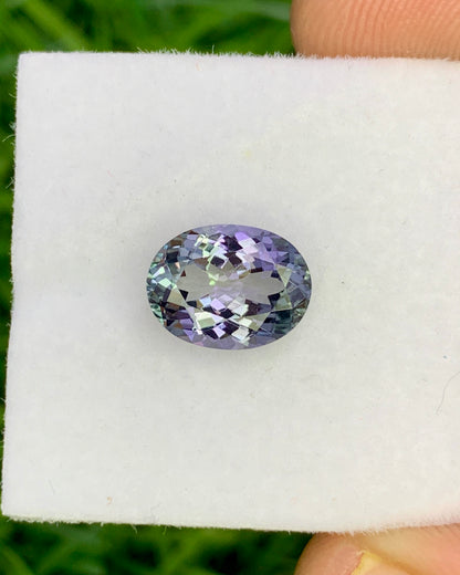 Natural Bi Color Tanzanite 1.86 Carat 8.7x6.6 MM Oval Shape Faceted Gemstone