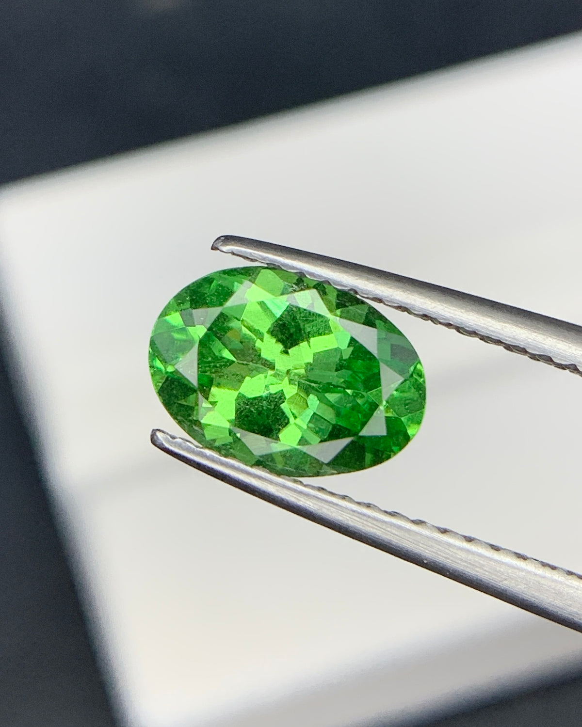 Natural Tsavorite Garnet 1.66 Carat 9x6.4 MM Oval Shape Faceted Gemstone 