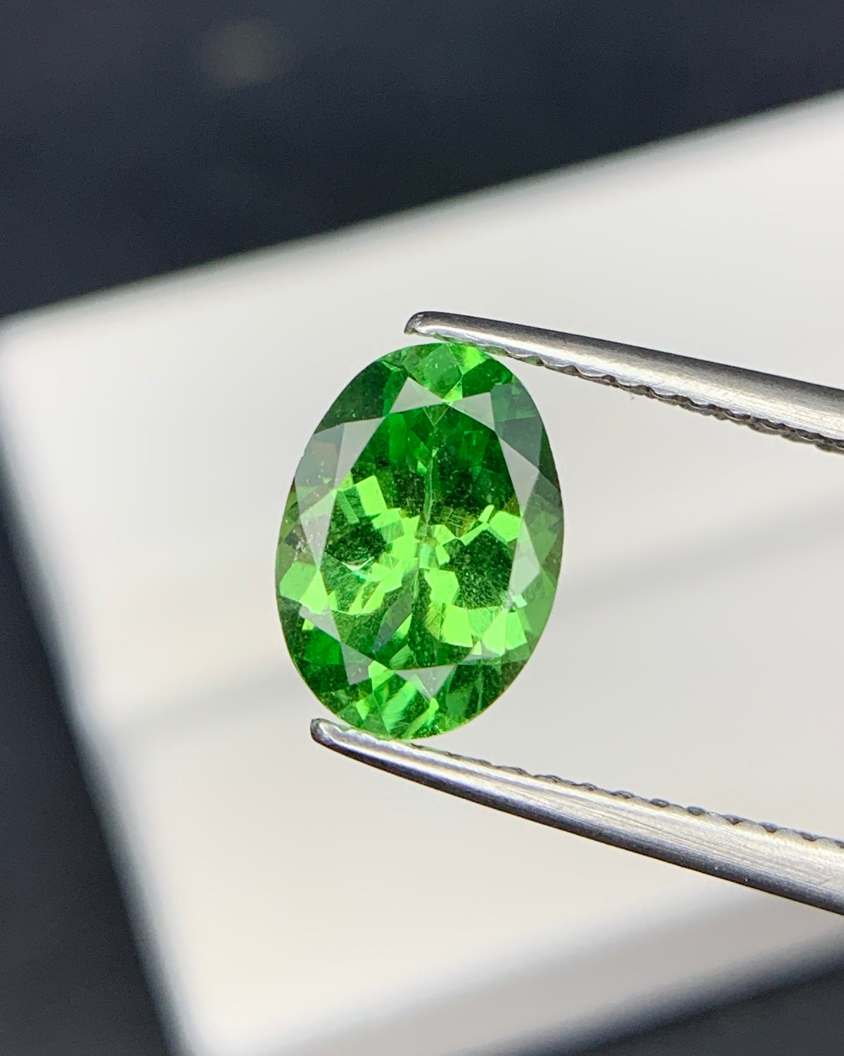 Natural Tsavorite Garnet 1.66 Carat 9x6.4 MM Oval Shape Faceted Gemstone 