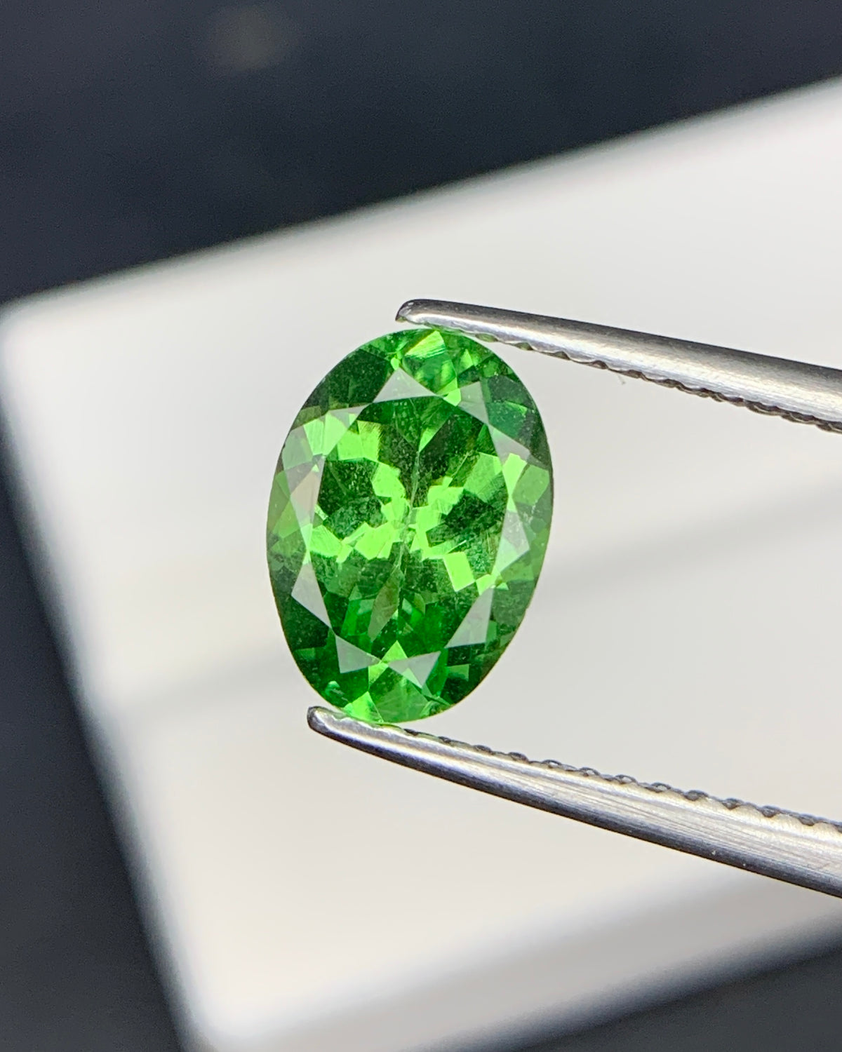 Natural Tsavorite Garnet 1.66 Carat 9x6.4 MM Oval Shape Faceted Gemstone 