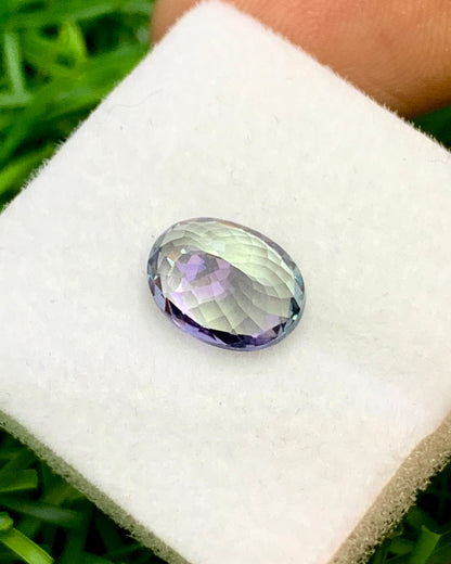 Natural Bi Color Tanzanite 1.86 Carat 8.7x6.6 MM Oval Shape Faceted Gemstone