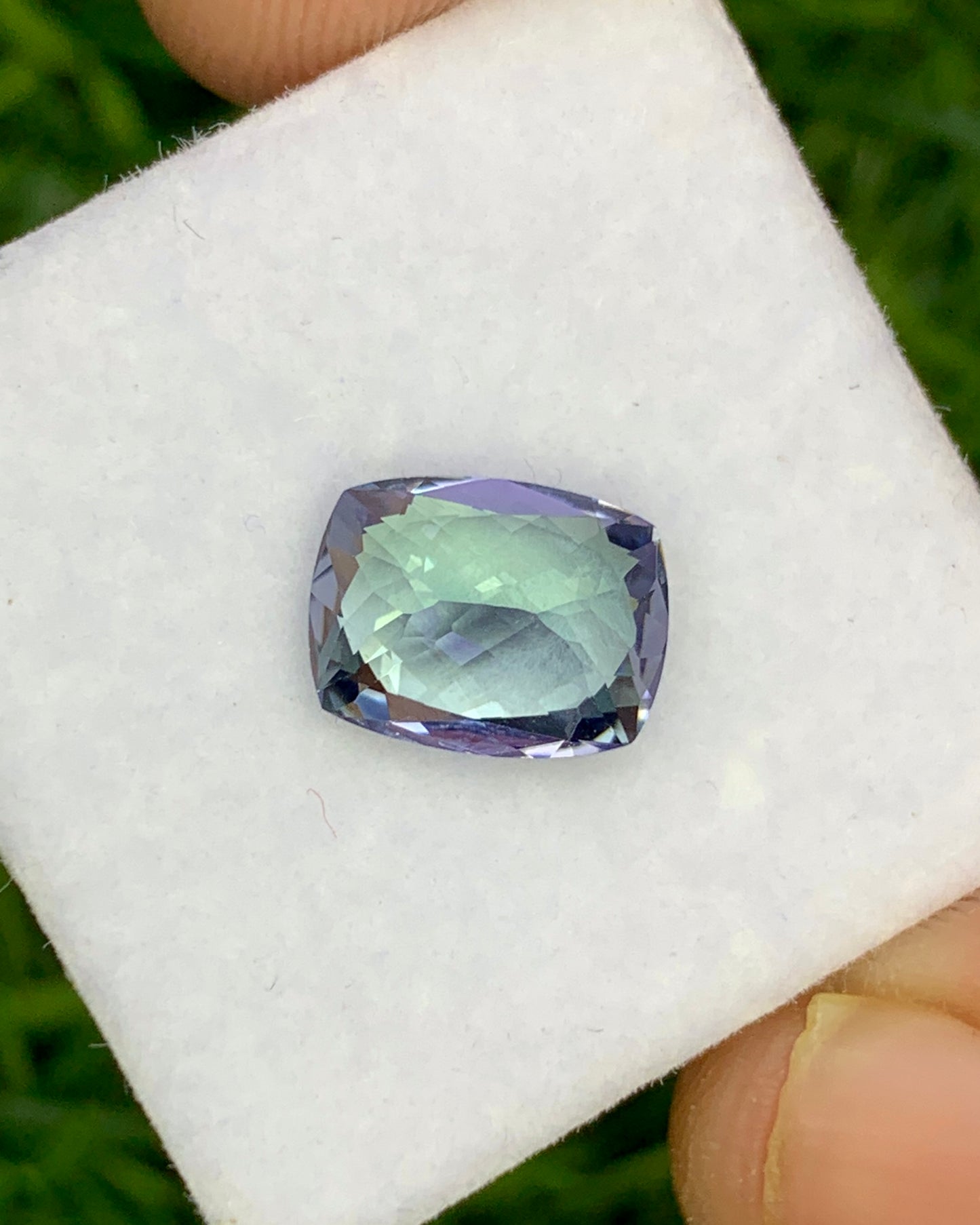 Natural Bi Color Tanzanite 1.93 Carat 8.7x6.7 MM Cushion Shape Faceted Gemstone