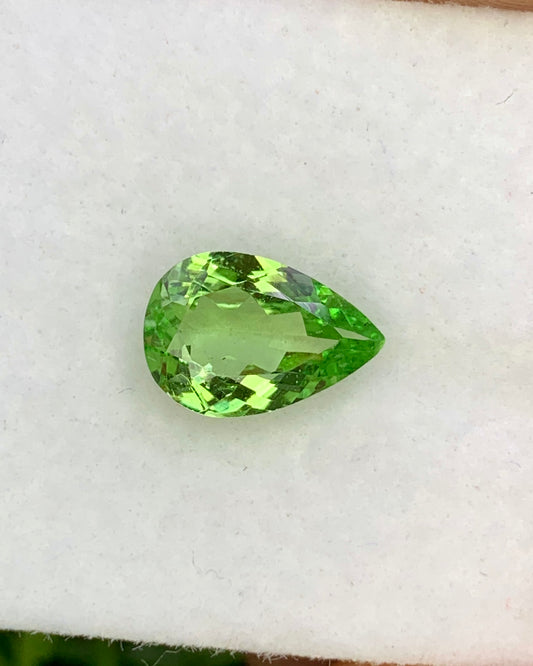 Natural Tsavorite 1.52 Carat 9x6.3 MM Pear Shape Faceted Gemstone