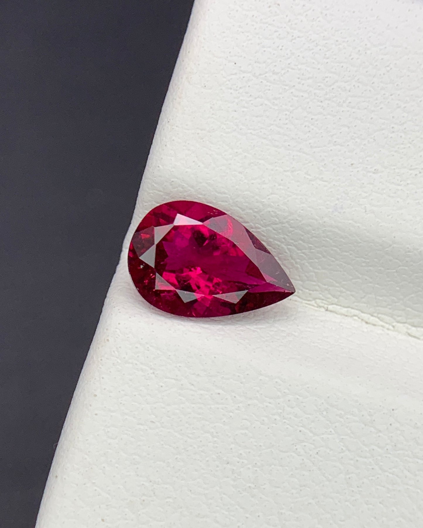Natural Rubellite Tourmaline 1.25 Carat 9x6 MM Pear Shape Faceted Gemstone