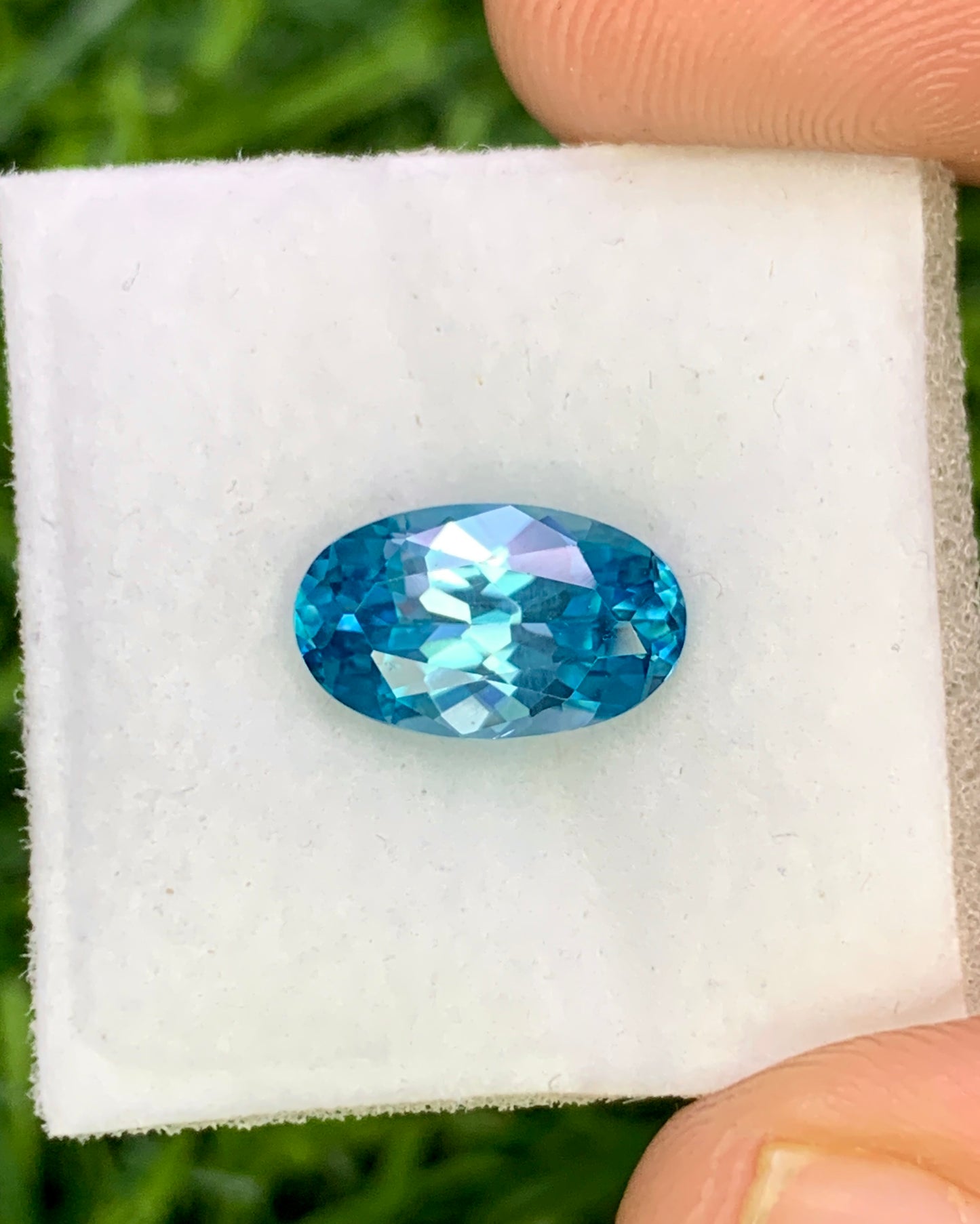 Natural Cambodian Blue Zircon 2.74 Carat 10.5x3.6 MM Oval Shape Faceted Gemstone