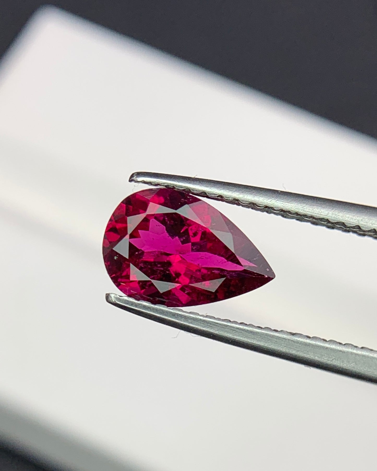 Natural Rubellite Tourmaline 1.25 Carat 9x6 MM Pear Shape Faceted Gemstone