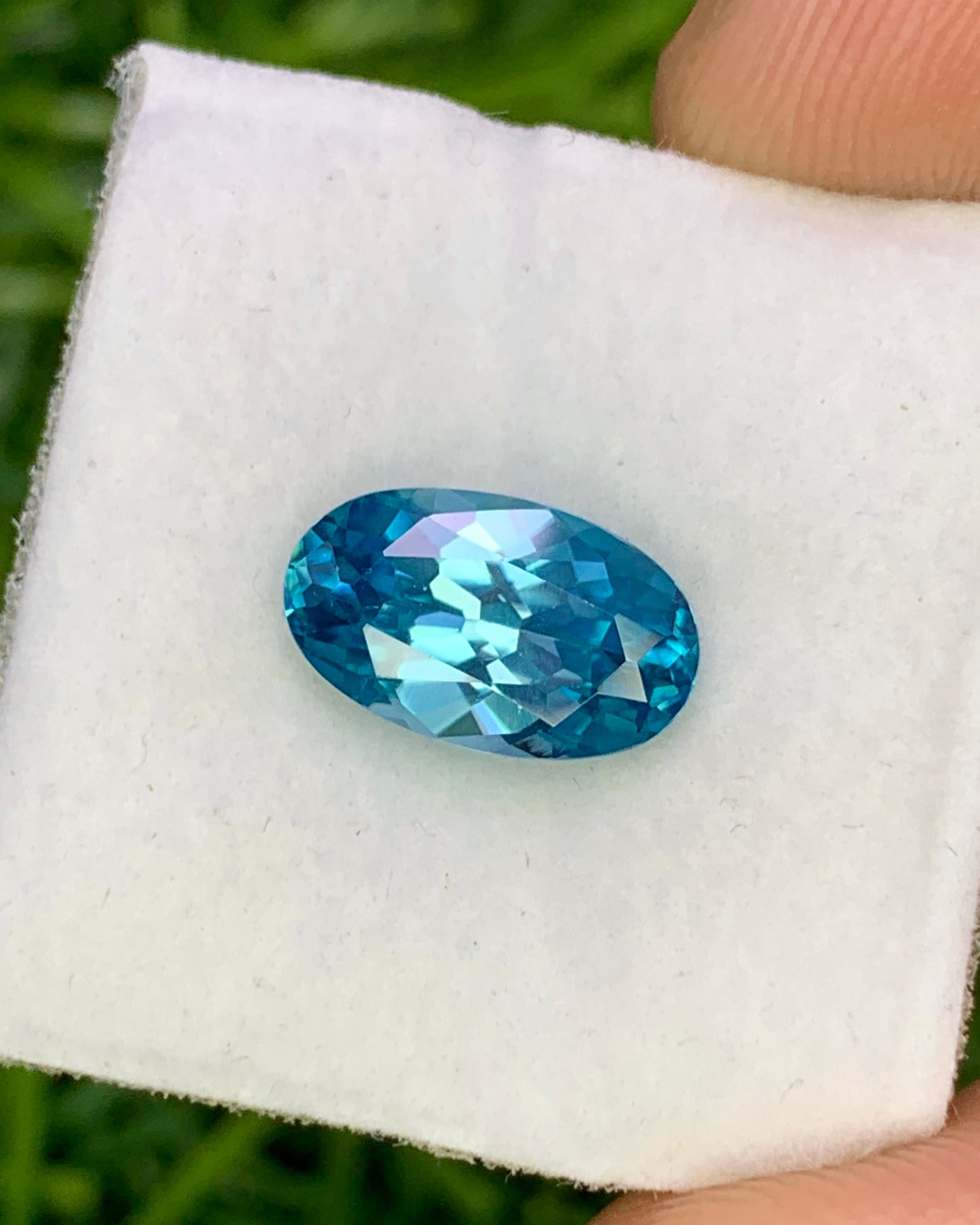 Natural Cambodian Blue Zircon 2.74 Carat 10.5x3.6 MM Oval Shape Faceted Gemstone