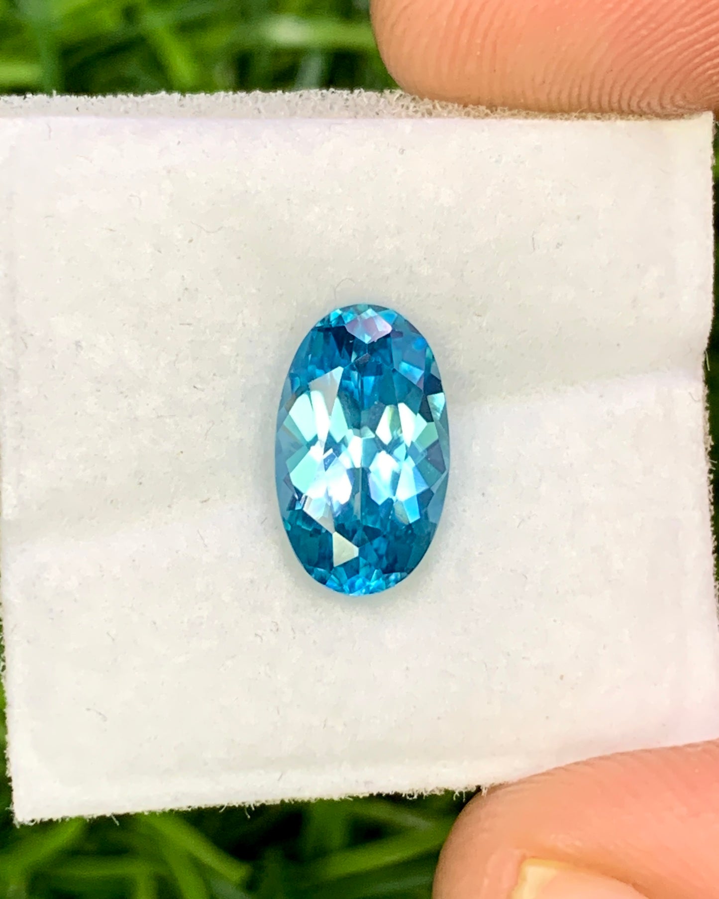 Natural Cambodian Blue Zircon 2.74 Carat 10.5x3.6 MM Oval Shape Faceted Gemstone