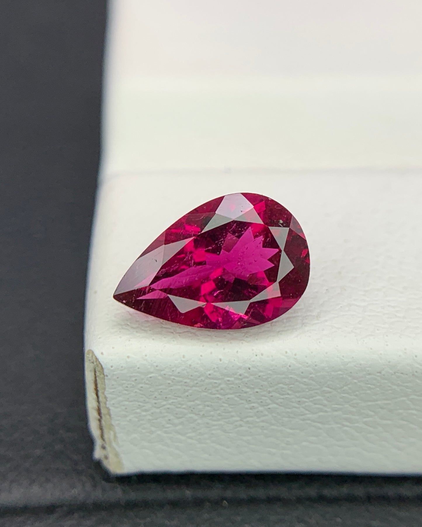 Natural Rubellite Tourmaline 1.25 Carat 9x6 MM Pear Shape Faceted Gemstone