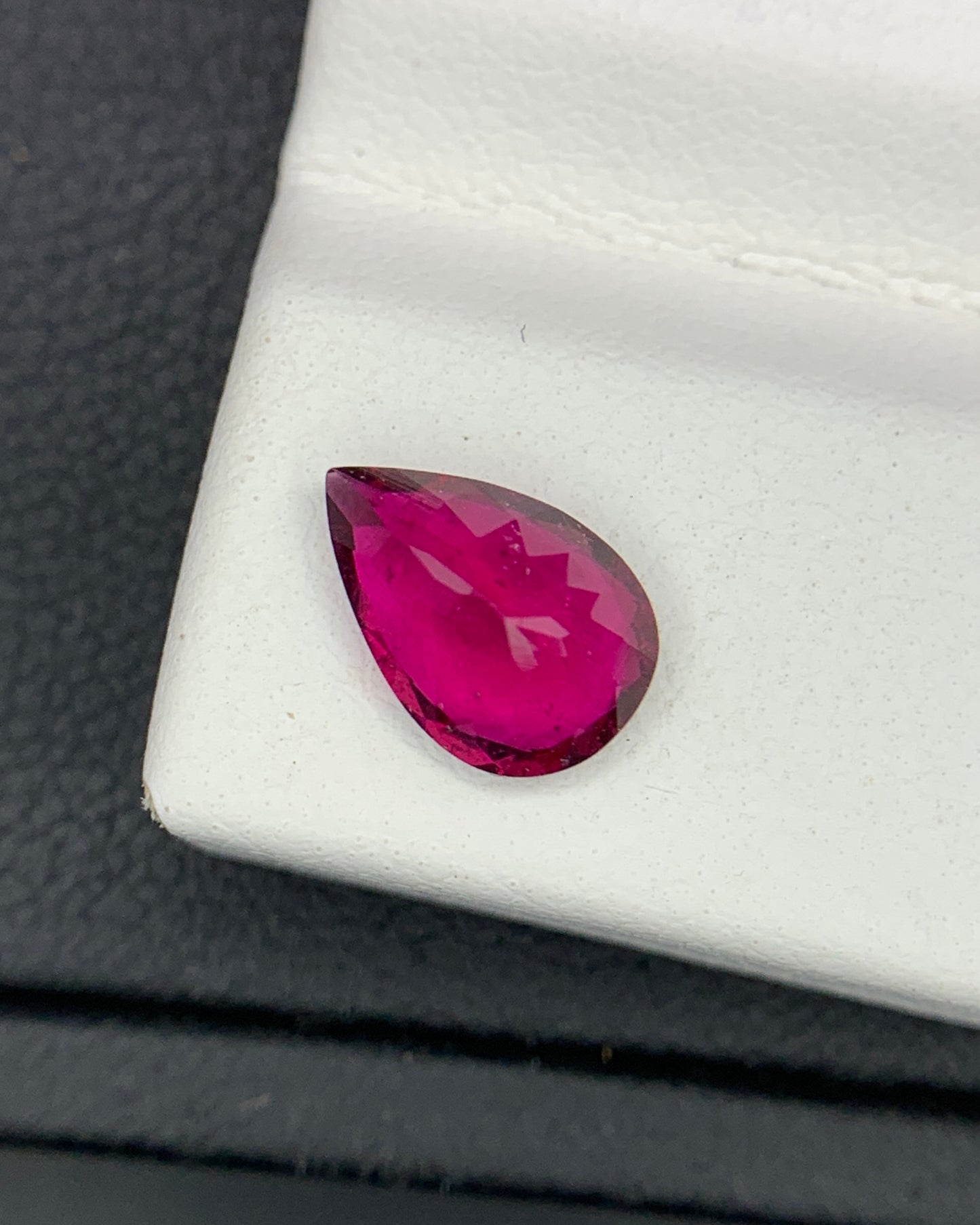 Natural Rubellite Tourmaline 1.25 Carat 9x6 MM Pear Shape Faceted Gemstone