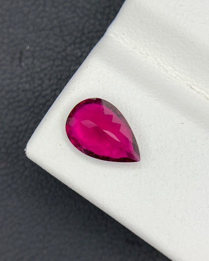Natural Rubellite Tourmaline 1.25 Carat 9x6 MM Pear Shape Faceted Gemstone