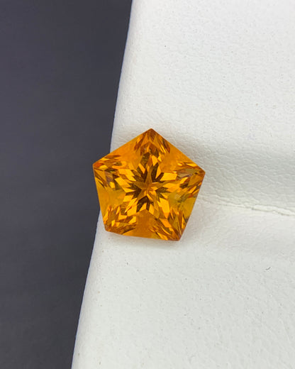 Natural Flawless Citrine 1.91 Carat 8x8 MM Pentagon Shape Faceted Gemstone