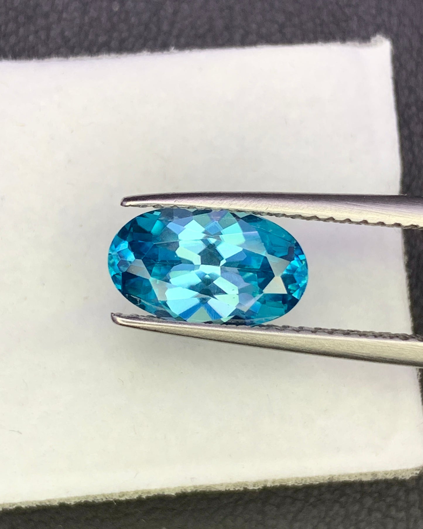 Natural Cambodian Blue Zircon 2.74 Carat 10.5x3.6 MM Oval Shape Faceted Gemstone