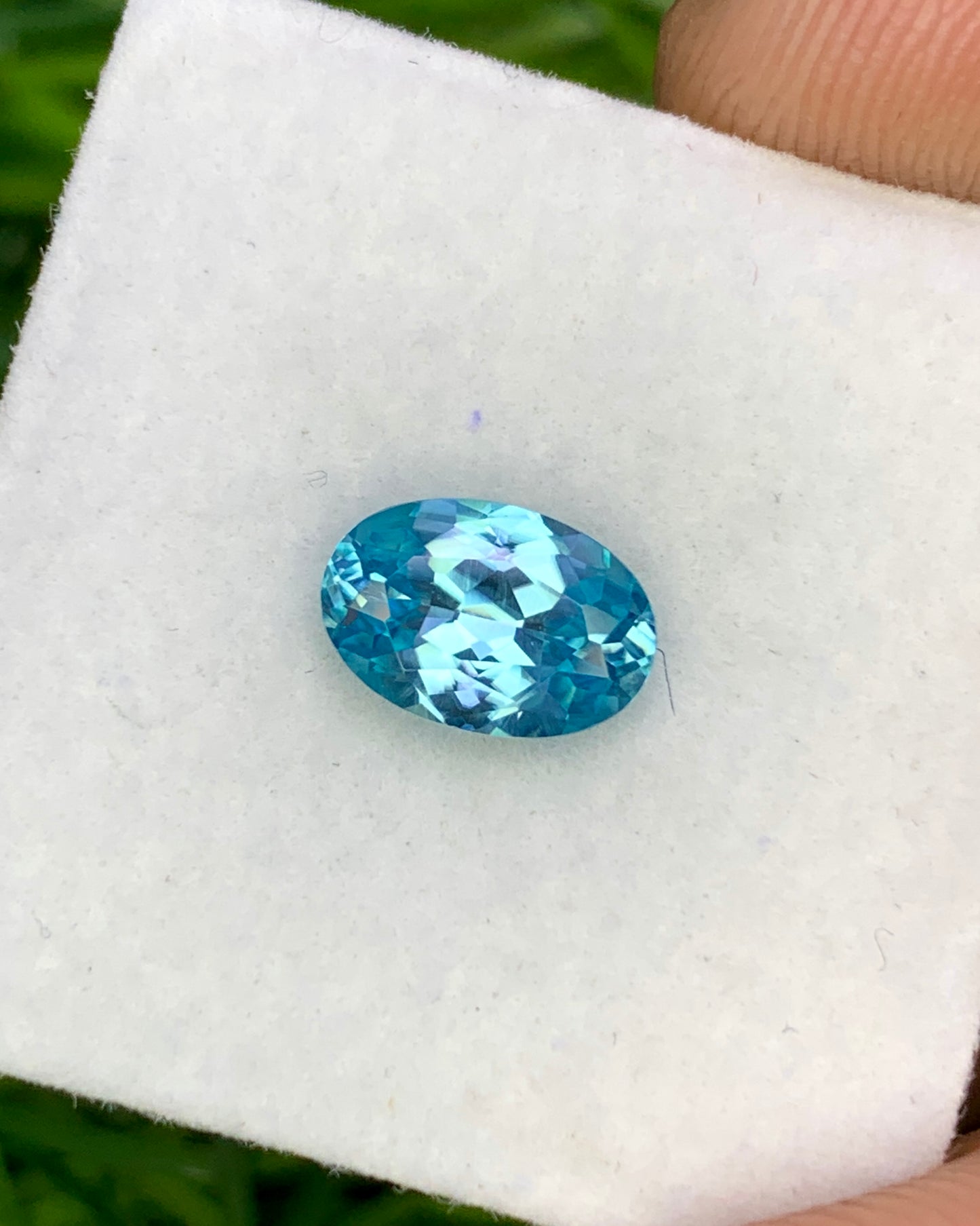 Natural Cambodian Blue Zircon 1.35 Carat 7.8x5.4 MM Oval Shape Faceted Gemstone