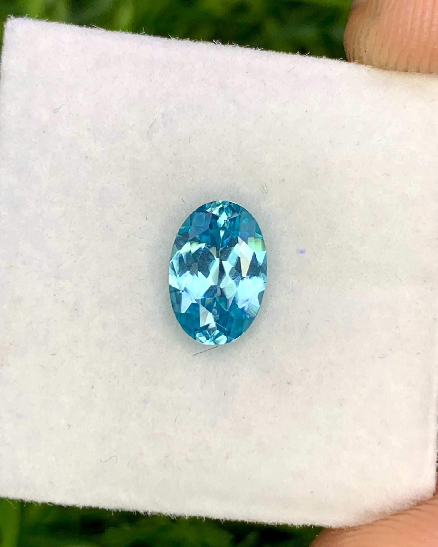 Natural Cambodian Blue Zircon 1.35 Carat 7.8x5.4 MM Oval Shape Faceted Gemstone