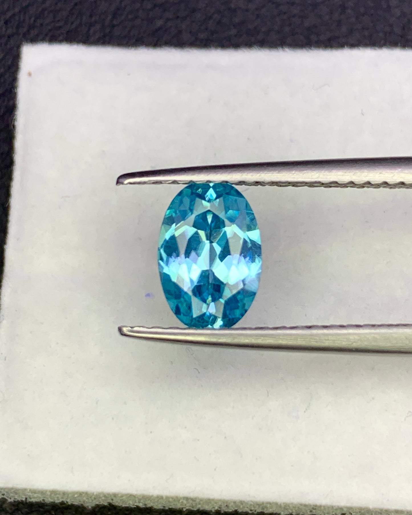 Natural Cambodian Blue Zircon 1.35 Carat 7.8x5.4 MM Oval Shape Faceted Gemstone