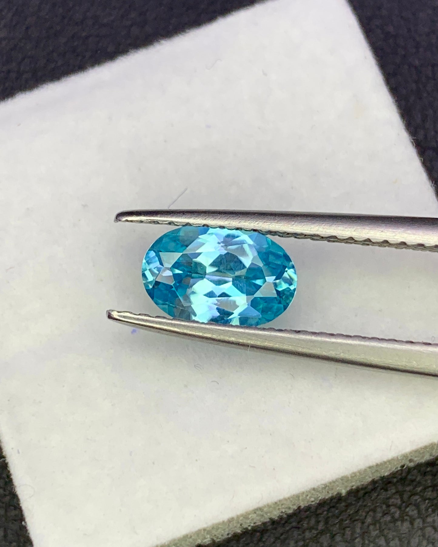 Natural Cambodian Blue Zircon 1.35 Carat 7.8x5.4 MM Oval Shape Faceted Gemstone