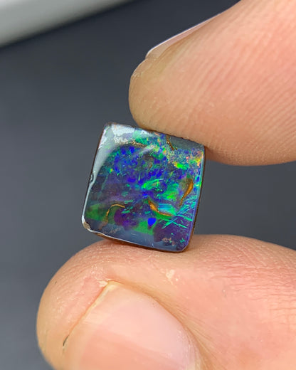 Natural Australian Boulder Opal 2.60 Carat 8.3x8.2 MM Free Form Shape Cabochon Gemstone 
