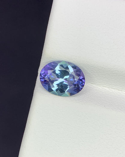 Natural Bi Color Tanzanite 1.46 Carat 8.5x6.5 MM Oval Shape Faceted Gemstone 