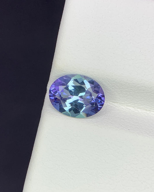 Natural Bi Color Tanzanite 1.46 Carat 8.5x6.5 MM Oval Shape Faceted Gemstone 