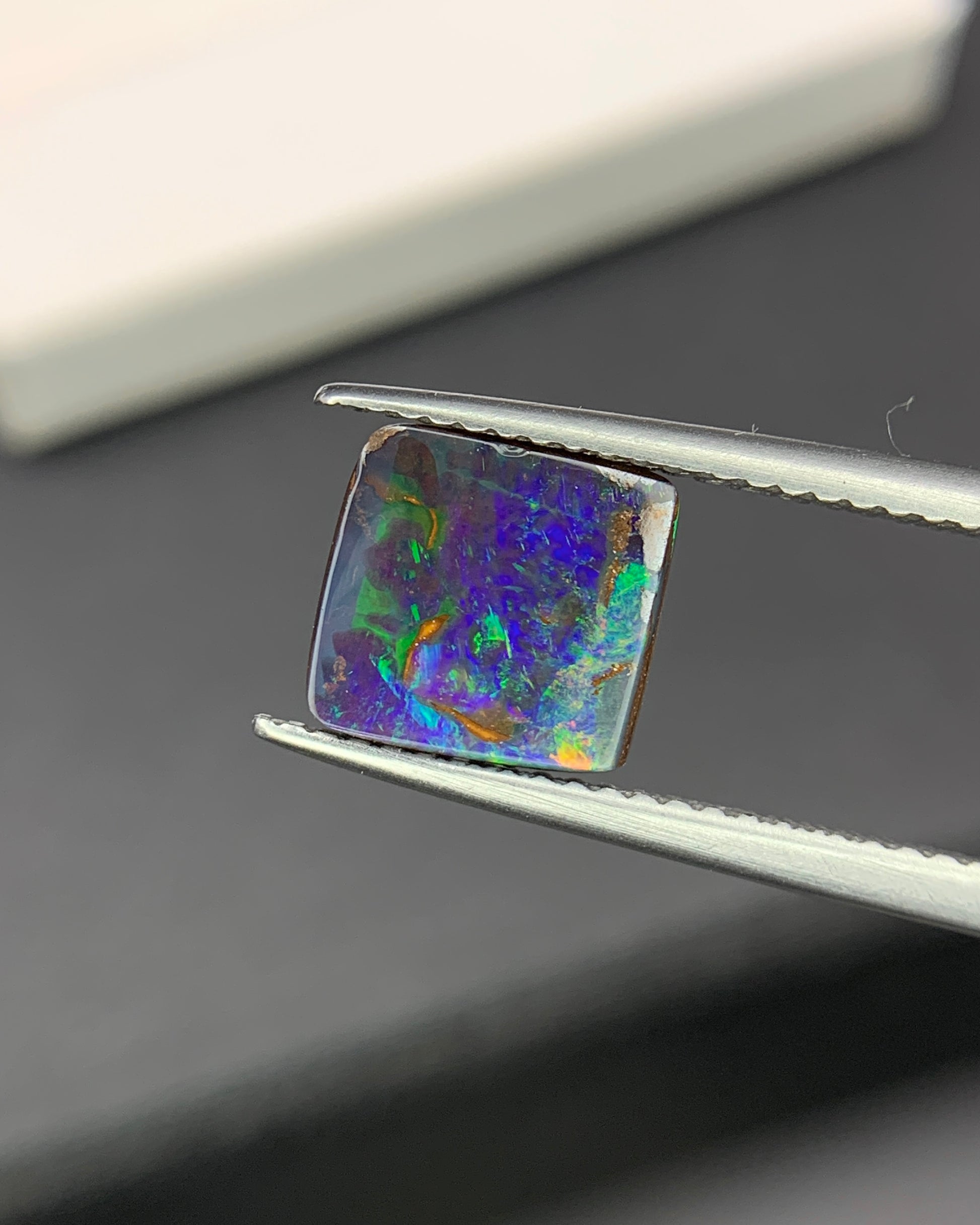 Natural Australian Boulder Opal 2.60 Carat 8.3x8.2 MM Free Form Shape Cabochon Gemstone 