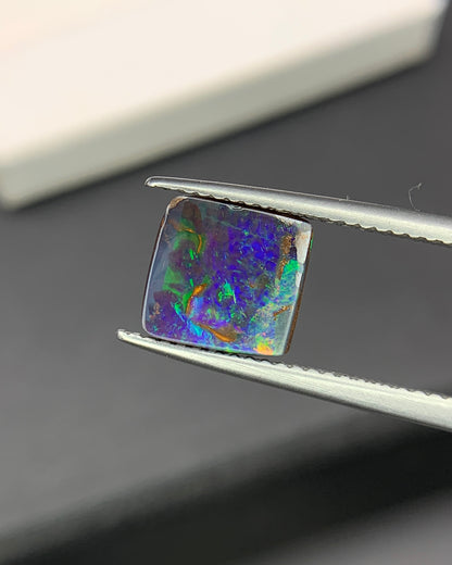 Natural Australian Boulder Opal 2.60 Carat 8.3x8.2 MM Free Form Shape Cabochon Gemstone 