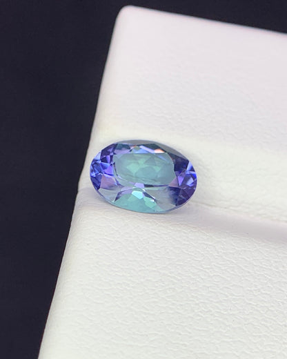 Natural Bi Color Tanzanite 1.46 Carat 8.5x6.5 MM Oval Shape Faceted Gemstone 