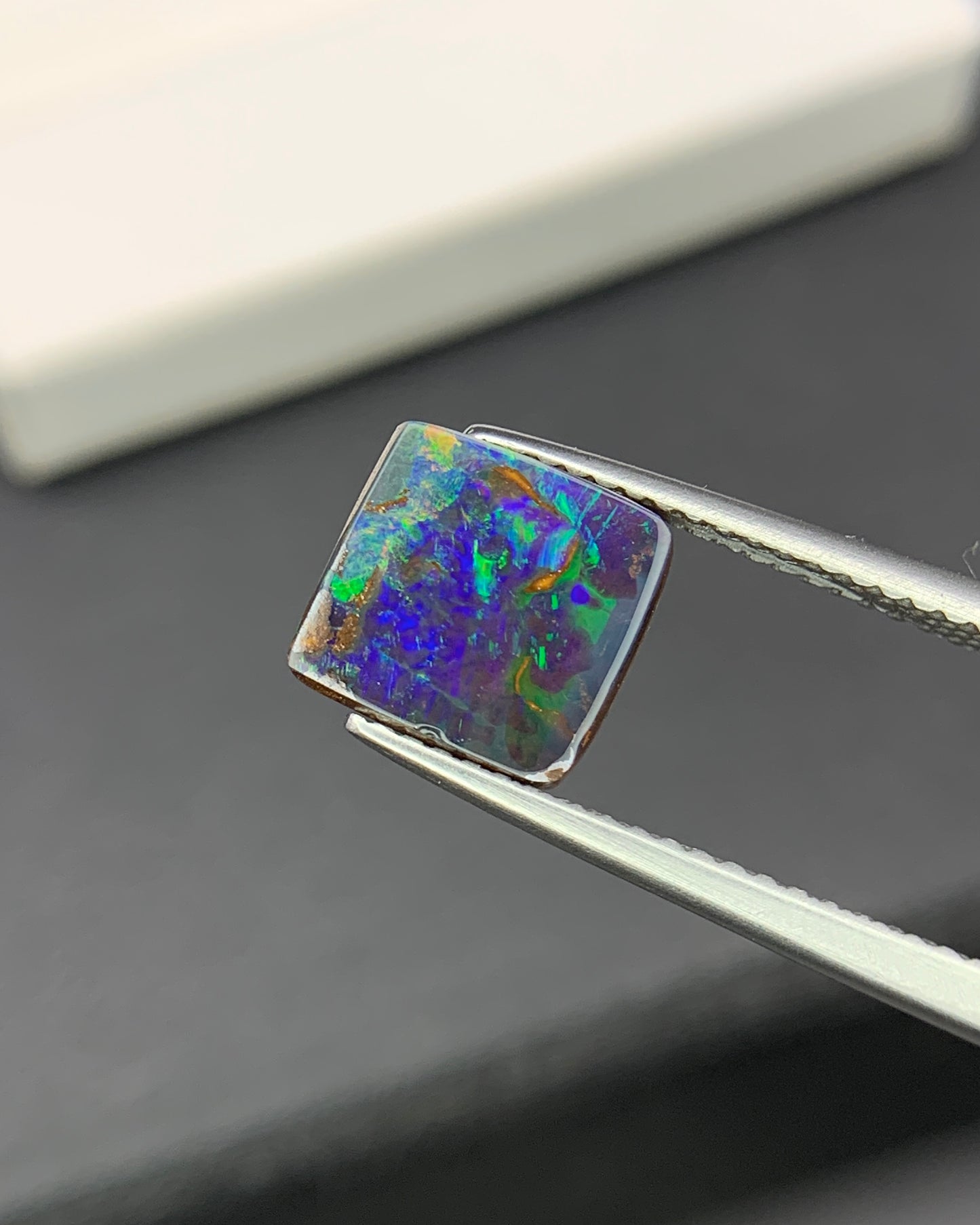 Natural Australian Boulder Opal 2.60 Carat 8.3x8.2 MM Free Form Shape Cabochon Gemstone 