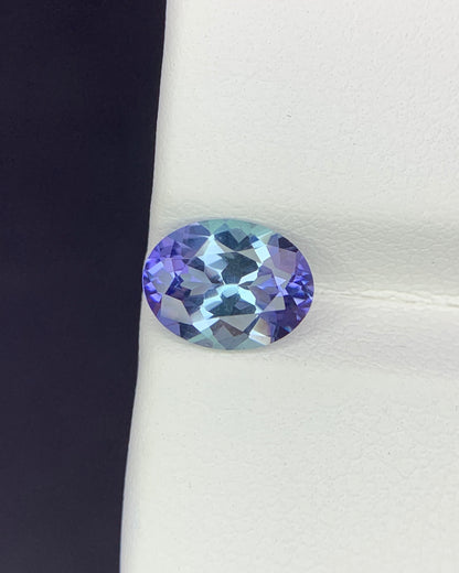 Natural Bi Color Tanzanite 1.46 Carat 8.5x6.5 MM Oval Shape Faceted Gemstone 