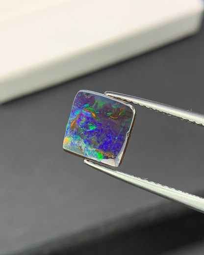 Natural Australian Boulder Opal 2.60 Carat 8.3x8.2 MM Free Form Shape Cabochon Gemstone 