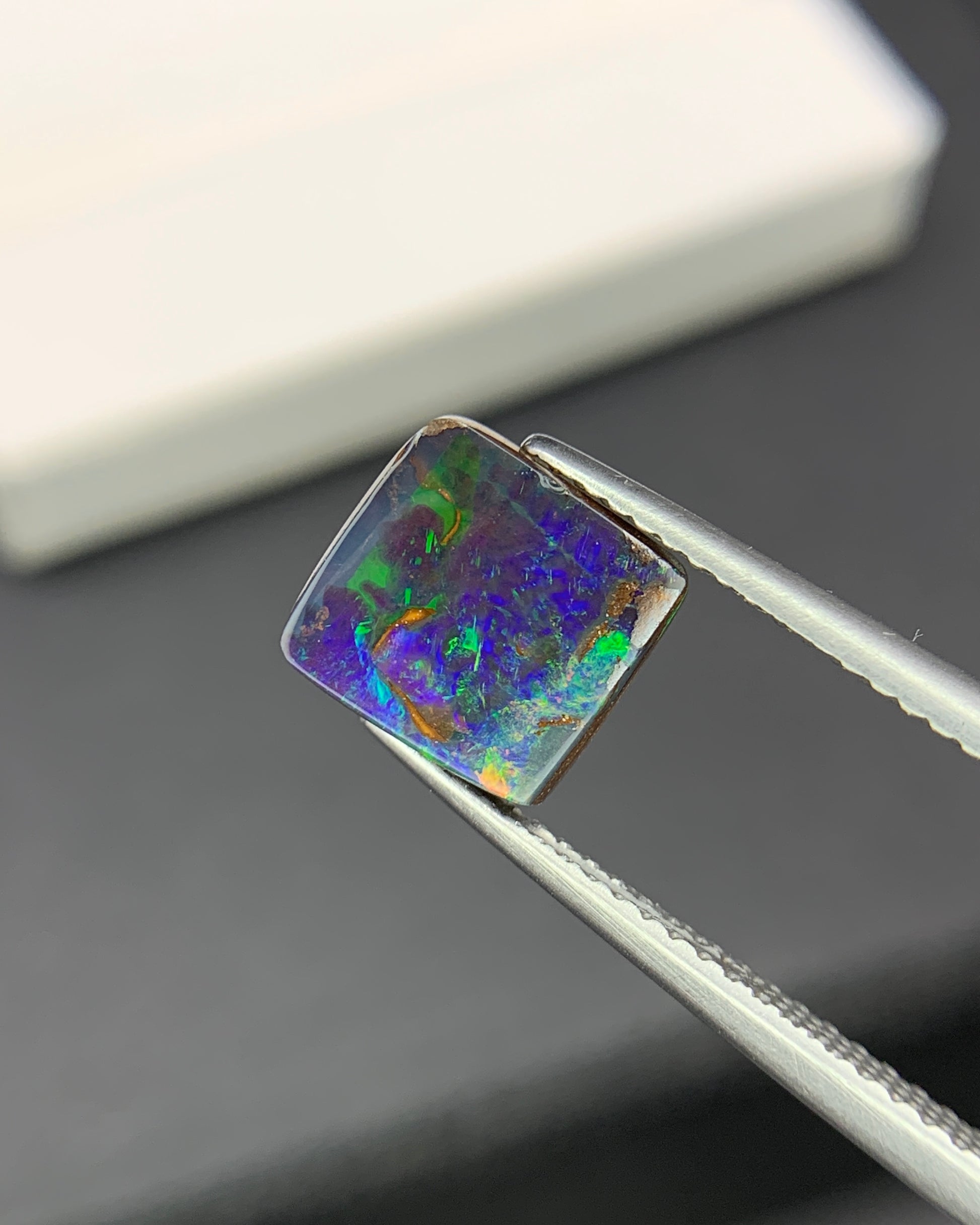Natural Australian Boulder Opal 2.60 Carat 8.3x8.2 MM Free Form Shape Cabochon Gemstone 