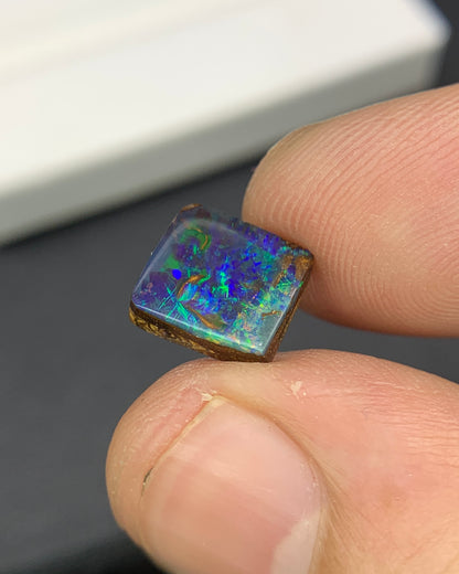 Natural Australian Boulder Opal 2.60 Carat 8.3x8.2 MM Free Form Shape Cabochon Gemstone 