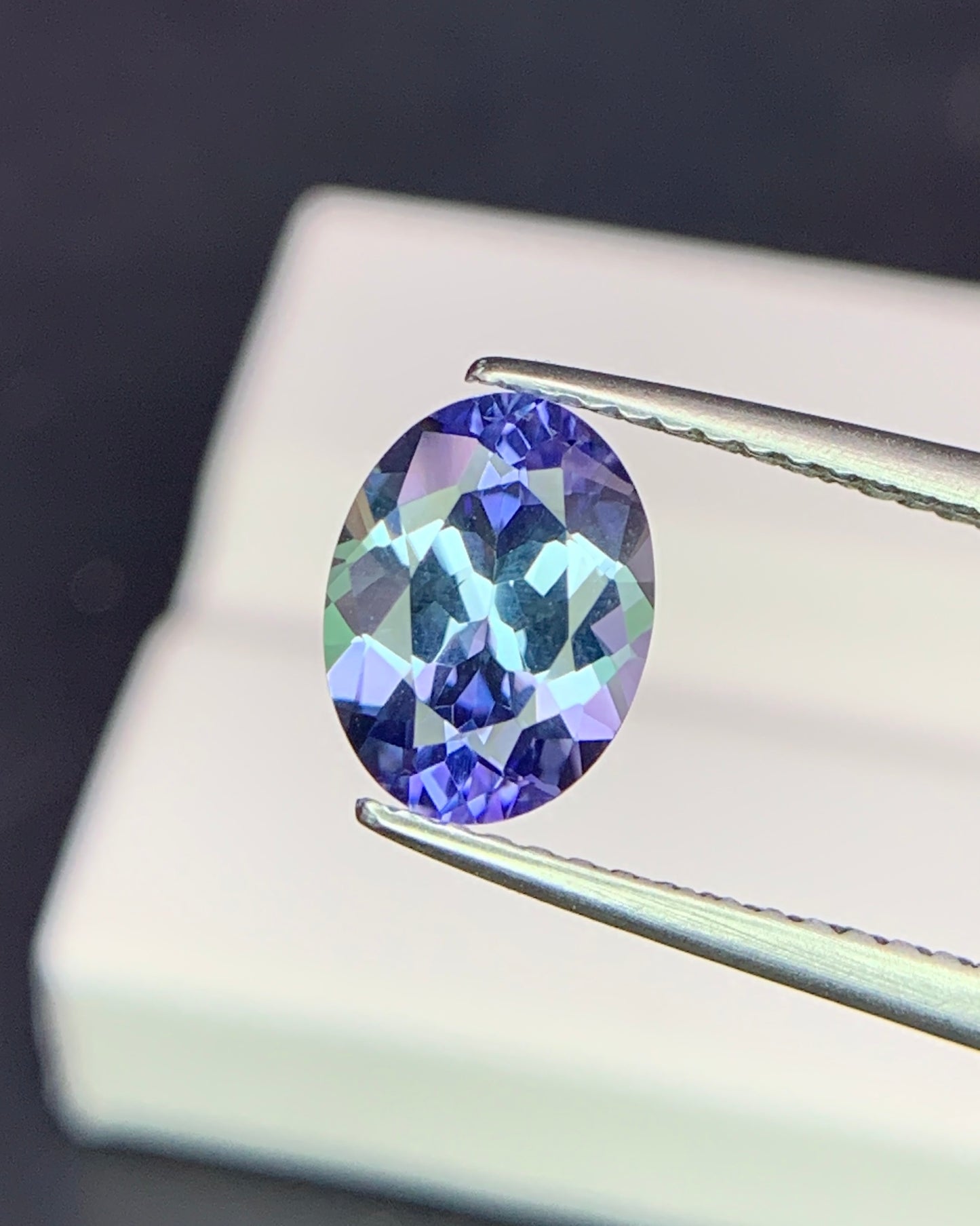 Natural Bi Color Tanzanite 1.46 Carat 8.5x6.5 MM Oval Shape Faceted Gemstone 