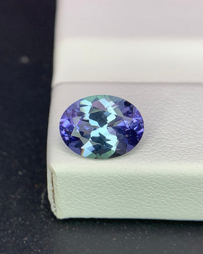 Natural Bi Color Tanzanite 1.46 Carat 8.5x6.5 MM Oval Shape Faceted Gemstone 