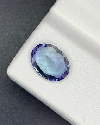 Natural Bi Color Tanzanite 1.46 Carat 8.5x6.5 MM Oval Shape Faceted Gemstone 