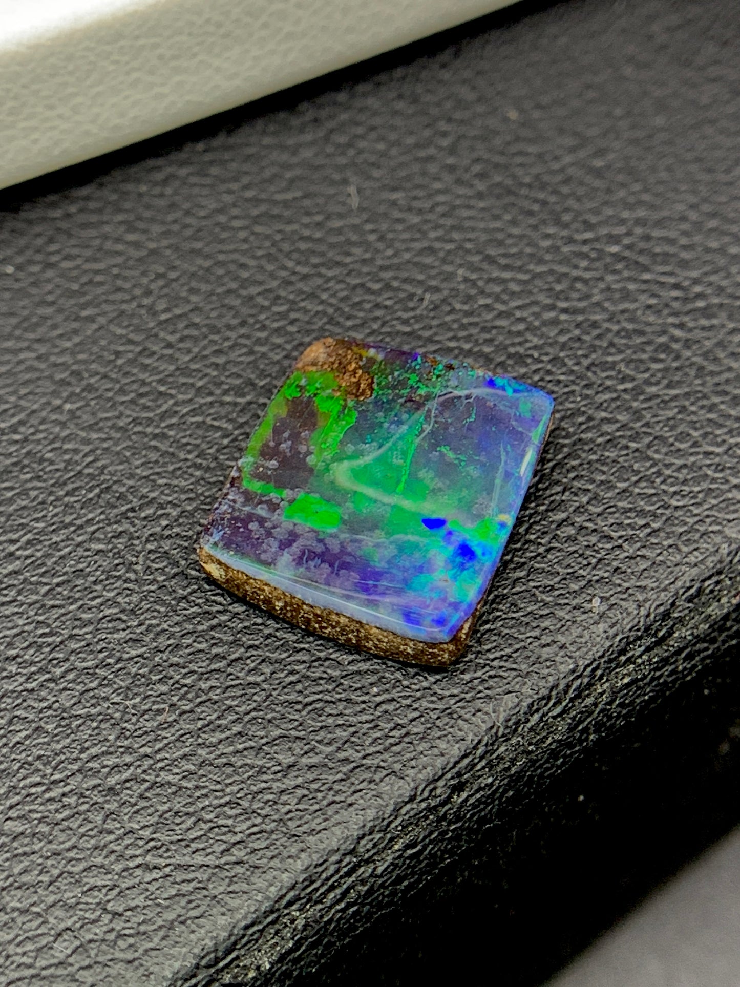 Natural Australian Boulder Opal 3.77 Carat 12.2x11.1 MM Free Form Shape Cabochon Gemstone 