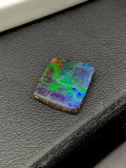 Natural Australian Boulder Opal 3.77 Carat 12.2x11.1 MM Free Form Shape Cabochon Gemstone 
