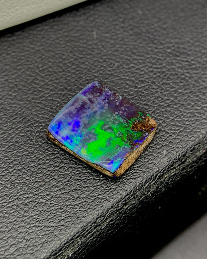 Natural Australian Boulder Opal 3.77 Carat 12.2x11.1 MM Free Form Shape Cabochon Gemstone 
