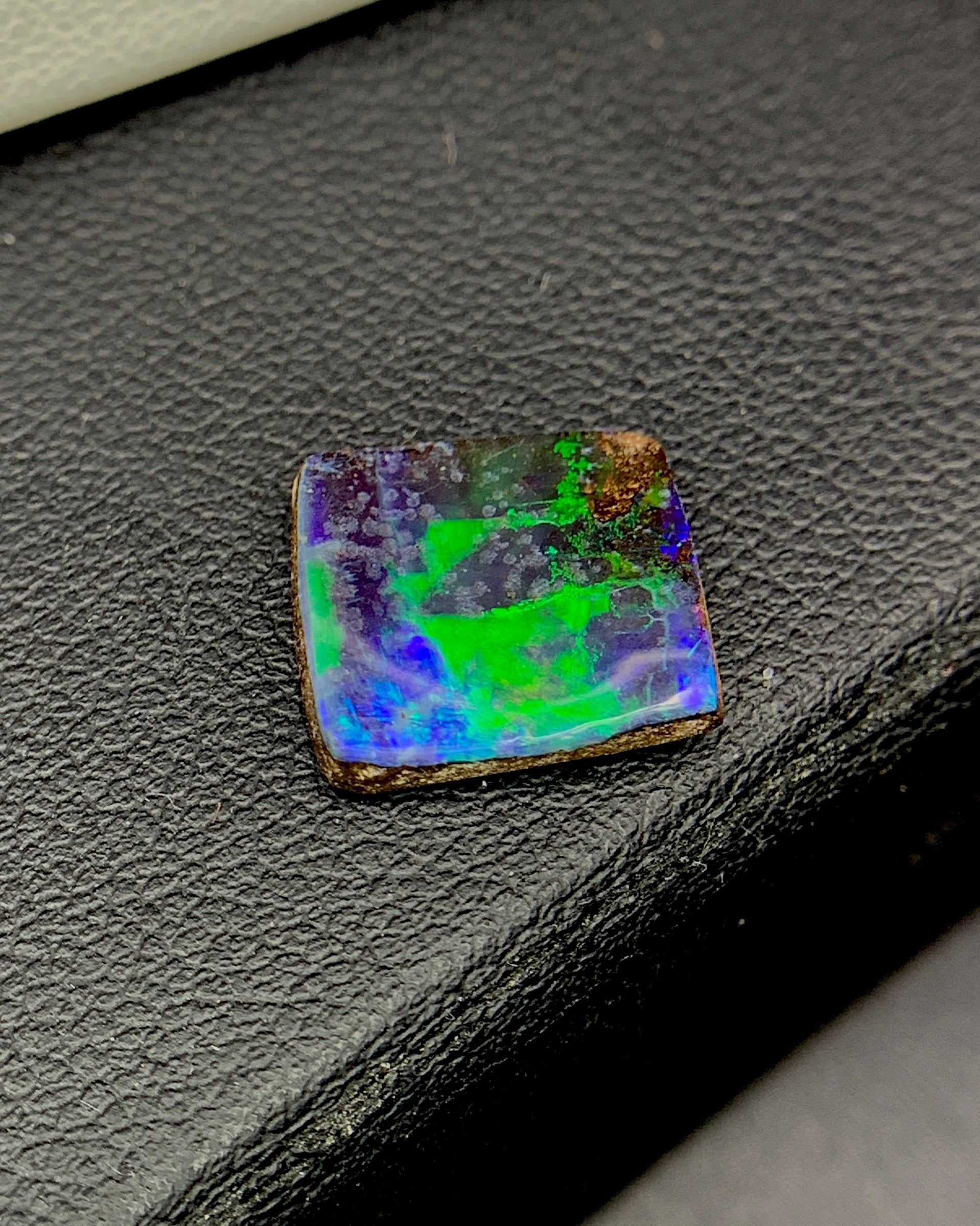 Natural Australian Boulder Opal 3.77 Carat 12.2x11.1 MM Free Form Shape Cabochon Gemstone 